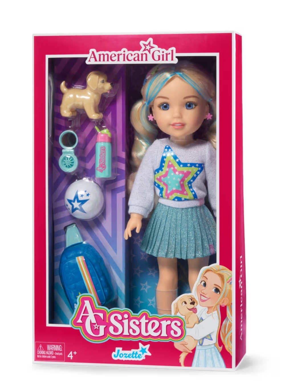 American Girl Sisters Jozette Doll with Pink Box and Teal Outfit